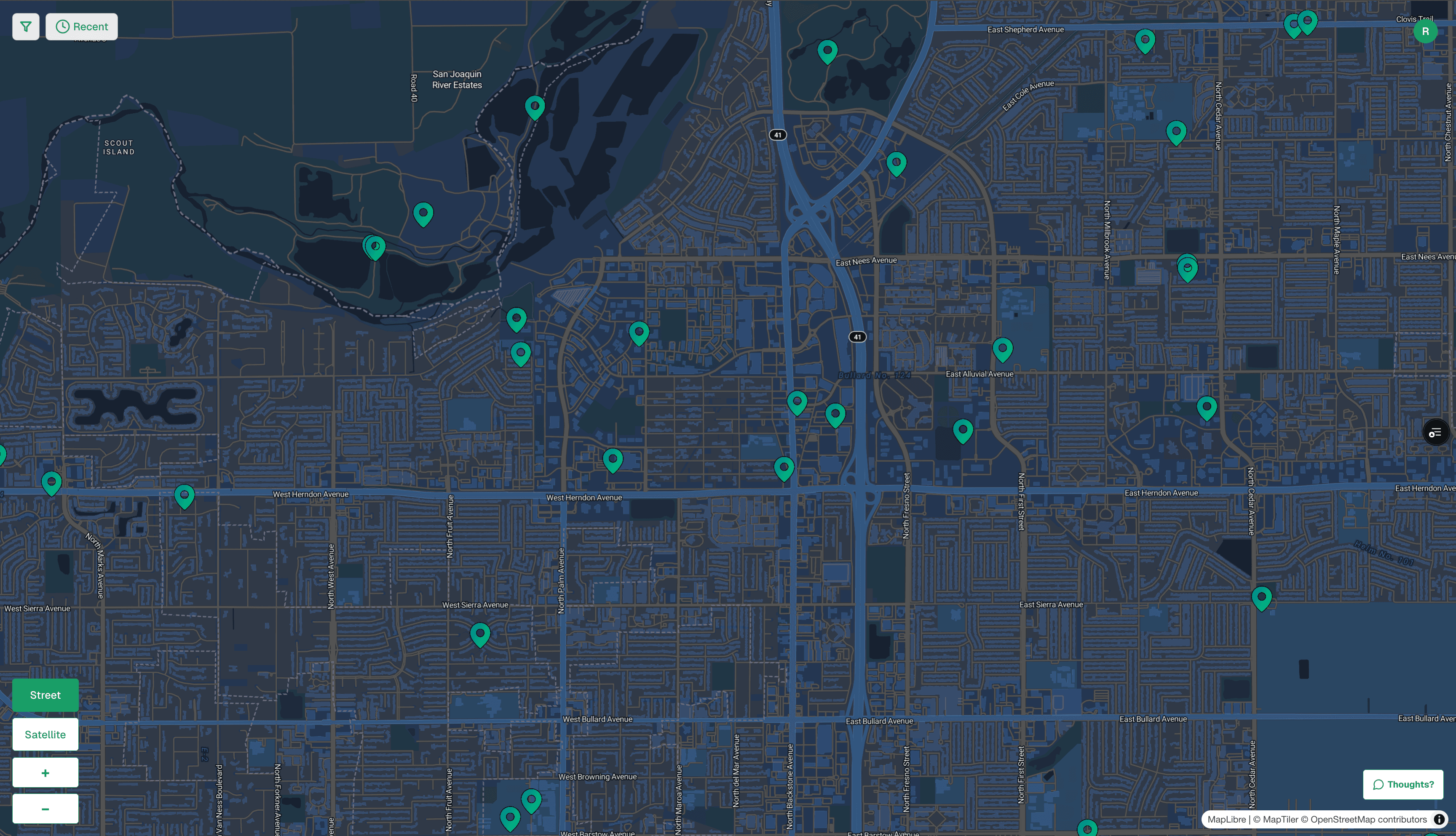 ProjectCal CEQA map interface showing California environmental projects